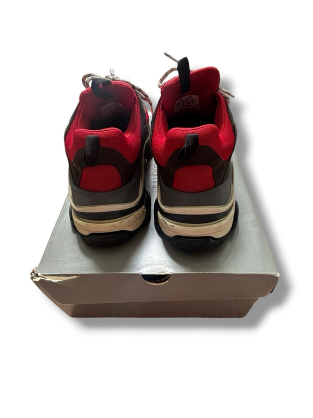 Size 10- Balenciaga Triple S Red Black W/Box - Picture 15 of 16